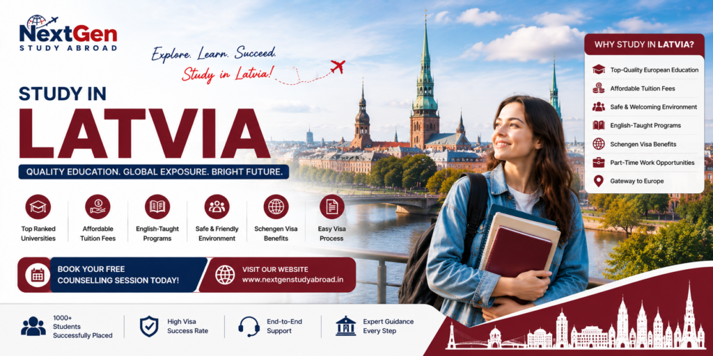 Study in Latvia consultants in Delhi